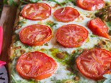 Pesto Pizza with Fresh Tomatoes & Mozzarella