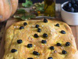 Pumpkin Focaccia Bread with Black Olives