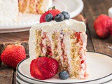 Strawberries and Cream Vertical Layer Cake