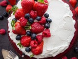 Strawberries and Cream Vertical Layer Cake