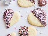 Valentine Chocolate Dipped Heart Cookies