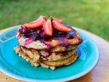 Banana, Quinoa and Chia Seed Pancakes with Mixed Berry Compote