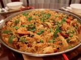 Seafood Paella with Chorizo and Pancetta