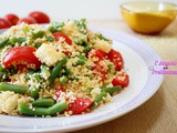 Cous cous con fagiolini, pomodori e caciotta bavarese