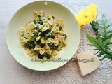 Farfalle e zucchine con crema al basilico