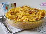 Linguine cremose con zucca e speck al gratin