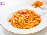 Mezze penne con crema di peperoni