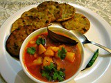 Sattu (Toasted Bengal Gram Flour) Poori and Mughalsarai Station's Alu Subzi (Potato Curry)