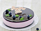 No-Bake Blueberry Yogurt Cheesecake 免考蓝莓优格芝士蛋糕