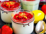 Lemon Posset with Strawberry Sauce