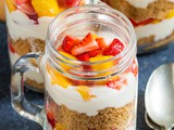 Strawberry and Mango Cheesecake Jars