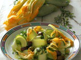 Nastri di Zucchine con Fiori di Zucca e Olive