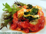 Feta, Pumpkin and Spinach Rotolo baked in Tomato Sauce