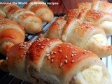 'Kifle' - Milk rolls filled with Ricotta (or Frankfurters, or Ham'n'Cheese)