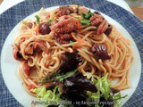 Spaghetti with Baby Octopus and Olives