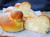 Brioche al forno con crema pasticcera al limone