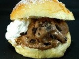 Brioche con gelato al cioccolato