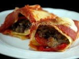 Cannelloni con carne peperoni e melanzane