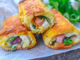 Cannoli di pane con rucola e salumi