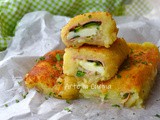 Cannoli di patate mortadella e zucchine in padella