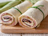 Cannoli di piadina con prosciutto e melanzane