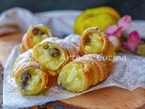 Cannoli di sfoglia alle mele e crema pasticcera