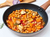 Ceci e zucca al pomodoro: zuppa in padella