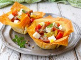Cestini di fillo alla caprese