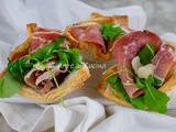 Cestini di pane speck rucola e parmigiano