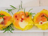 Cestini di patate con salmone e provola
