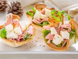 Cestini di piadina con prosciutto