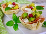 Cestini di piadina speck e avocado