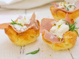 Cestini di sfoglia con mortadella e ricotta