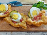 Cestini di sfoglia con pancetta e uova