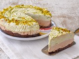 Cheesecake pistacchio e caffè con pan di stelle