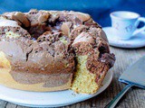 Ciambella al caffè variegata alla nutella e cacao