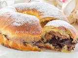 Ciambella brioche 2 colori arrotolata alla nutella