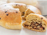 Ciambella brioche al caffè e nutella con gocce di cioccolato