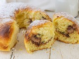 Ciambella brioche di Pasqua con ovetti e nutella