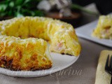 Ciambella di patate dal cuore filante e prosciutto