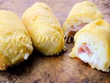 Crocchette al forno patate gorgonzola e salame