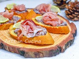 Crostini con crema di radicchio e speck