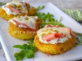 Crostini di patate con mortadella al pistacchio