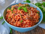 Farro e riso alla norma con melanzane