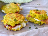 Focaccine zucchine e robiola in padella