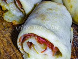 Involtini di piadina ripieni prosciutto e formaggio