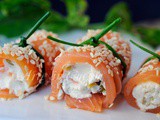 Involtini di salmone ricotta e olive freddi