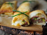 Involtini di sfoglia con zucchine e prosciutto