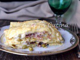 Lasagna con piselli e speck