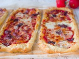 Lingue di sfoglia alla pizza con pomodoro e olive